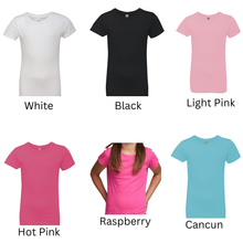 Load image into Gallery viewer, Hebrew Girls Crew Neck Shirts, Youth Shirts with Fringes, Israelite Shirt with Fringes, Fringes