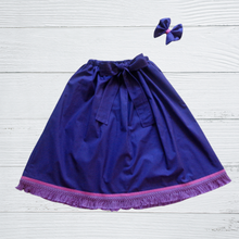 Cargar imagen en el visor de la galería, Hebrew Girls Purple Skirt with Fringes, Israelite Garments, Fringes, Garments with Fringes