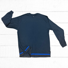Load image into Gallery viewer, Hebrew Long Sleeves, Israelite Men's T-shirt with Matching Fringes and Royal Blue Border, Fringes