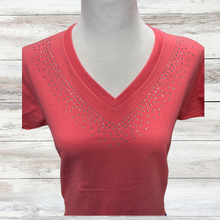 Cargar imagen en el visor de la galería, Hebrew T-shirts with fringes, Fringed RHINESTONE v-neck shirts, Fringed clothing, Israelite Garments (Copy)