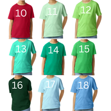 Load image into Gallery viewer, Hebrew Youth Shirt with Fringes with Embroidery, 26 Colors to choose from, Israelite Kids Shirts, Fringes, Embroidered Shirt with Fringes