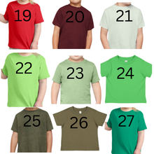 Load image into Gallery viewer, Toddler Hebrew Shirt with Fringes and Embroidery, 48 Colors to choose from! Israelite Kids Shirts, Fringes, Embroidered Shirt with Fringes