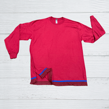 Load image into Gallery viewer, Long Sleeves Youth Shirts With Fringes and Royal Blue Border