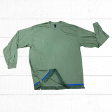 Load image into Gallery viewer, Hebrew Long Sleeves, Israelite Men's T-shirt with Matching Fringes and Royal Blue Border, Fringes