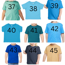 Load image into Gallery viewer, Toddler Hebrew Shirt with Fringes and Embroidery, 48 Colors to choose from! Israelite Kids Shirts, Fringes, Embroidered Shirt with Fringes