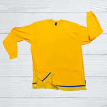 Load image into Gallery viewer, Long Sleeves Youth Shirts With Fringes and Royal Blue Border