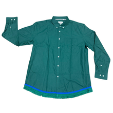 Cargar imagen en el visor de la galería, Hebrew Men’s Casual OXFORD, Long Sleeve Button Down Shirts, READY TO SHIP in XL, Israelite Clothes, Shirts with Fringes, Fringes