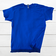 Cargar imagen en el visor de la galería, Hebrew T-shirt with MATCHING fringes- 51 Colors to choose from, Shirt with fringes, fringes, Israelite garments