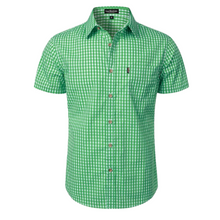 Cargar imagen en el visor de la galería, Hebrew Short Sleeve Button Down Shirt, Israelite Clothes, Fringes, Fringed Garments