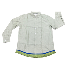Cargar imagen en el visor de la galería, Hebrew Men’s Casual OXFORD, Long Sleeve Button Down Shirts, READY TO SHIP in XL, Israelite Clothes, Shirts with Fringes, Fringes