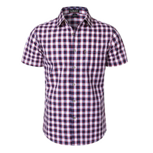 Cargar imagen en el visor de la galería, Hebrew Short Sleeve Button Down Shirt, Israelite Clothes, Fringes, Fringed Garments