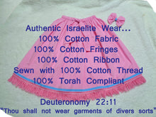 Load image into Gallery viewer, Israelite Princess Fringed Skirt with Ribbon of Blue- 100 Percent Authentic Israelite Garment