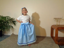 Load image into Gallery viewer, Israelite Princess Fringed Skirt with Ribbon of Blue- 100 Percent Authentic Israelite Garment