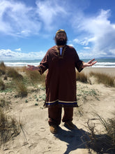 Load image into Gallery viewer, Israelite Embroidered Tunic and Pants Set with Fringes and Blue Border