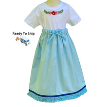 Load image into Gallery viewer, Ships out today- Girls Size 8 Israelite Princess Skirt and Embroidered matching shirt