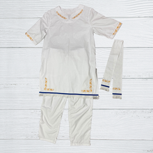 Cargar imagen en el visor de la galería, Hebrew White Kaftan with Fringes, Israelite Garment, Kaftan with Fringes, Fringes
