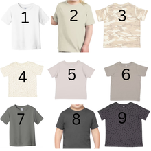 Load image into Gallery viewer, Toddler Hebrew Shirt with Fringes and Embroidery, 48 Colors to choose from! Israelite Kids Shirts, Fringes, Embroidered Shirt with Fringes
