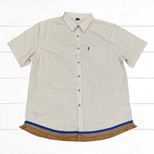 Cargar imagen en el visor de la galería, Hebrew Short Sleeve Button Down Shirt, Israelite Clothes, Fringes, Fringed Garments
