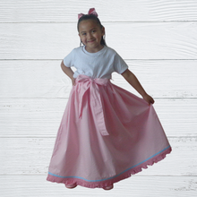 Cargar imagen en el visor de la galería, Hebrew Girls Light Pink Skirt with Fringes, Israelite Garments, Fringes, Garments with Fringes
