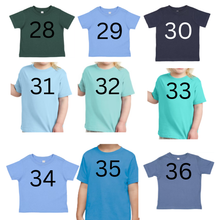 Load image into Gallery viewer, Toddler Hebrew Shirt with Fringes and Embroidery, 48 Colors to choose from! Israelite Kids Shirts, Fringes, Embroidered Shirt with Fringes
