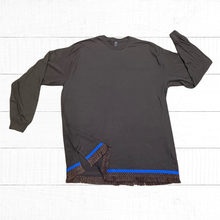 Load image into Gallery viewer, Hebrew Long Sleeves, Israelite Men's T-shirt with Matching Fringes and Royal Blue Border, Fringes
