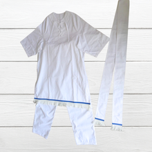 Cargar imagen en el visor de la galería, Hebrew Tunic and Pants set, Tunic with fringes, Fringed Garments, Israelite Clothing, Fringes
