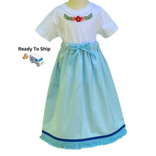 Load image into Gallery viewer, Ships out today- Girls Size 8 Israelite Princess Skirt and Embroidered matching shirt
