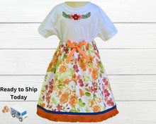 Load image into Gallery viewer, Ships out today- Girls Size 8 Israelite Princess Skirt and Embroidered matching shirt
