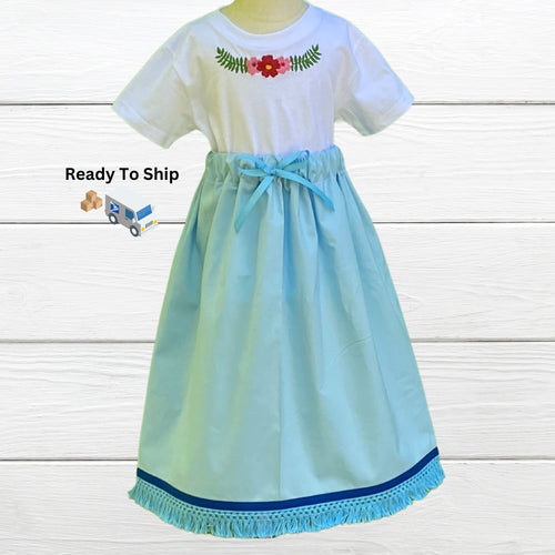 Ships out today- Girls Size 8 Israelite Princess Skirt and Embroidered matching shirt