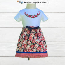 Load image into Gallery viewer, Ready to ship out today- Size 12 months Israelite Princess Skirt and Embroidered matching shirt
