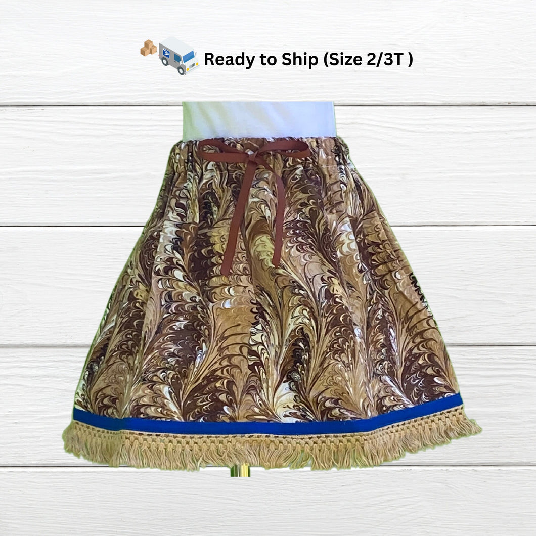 Ready to ship out today- Size 2/3T Israelite Princess Skirt and Embroidered matching shirt